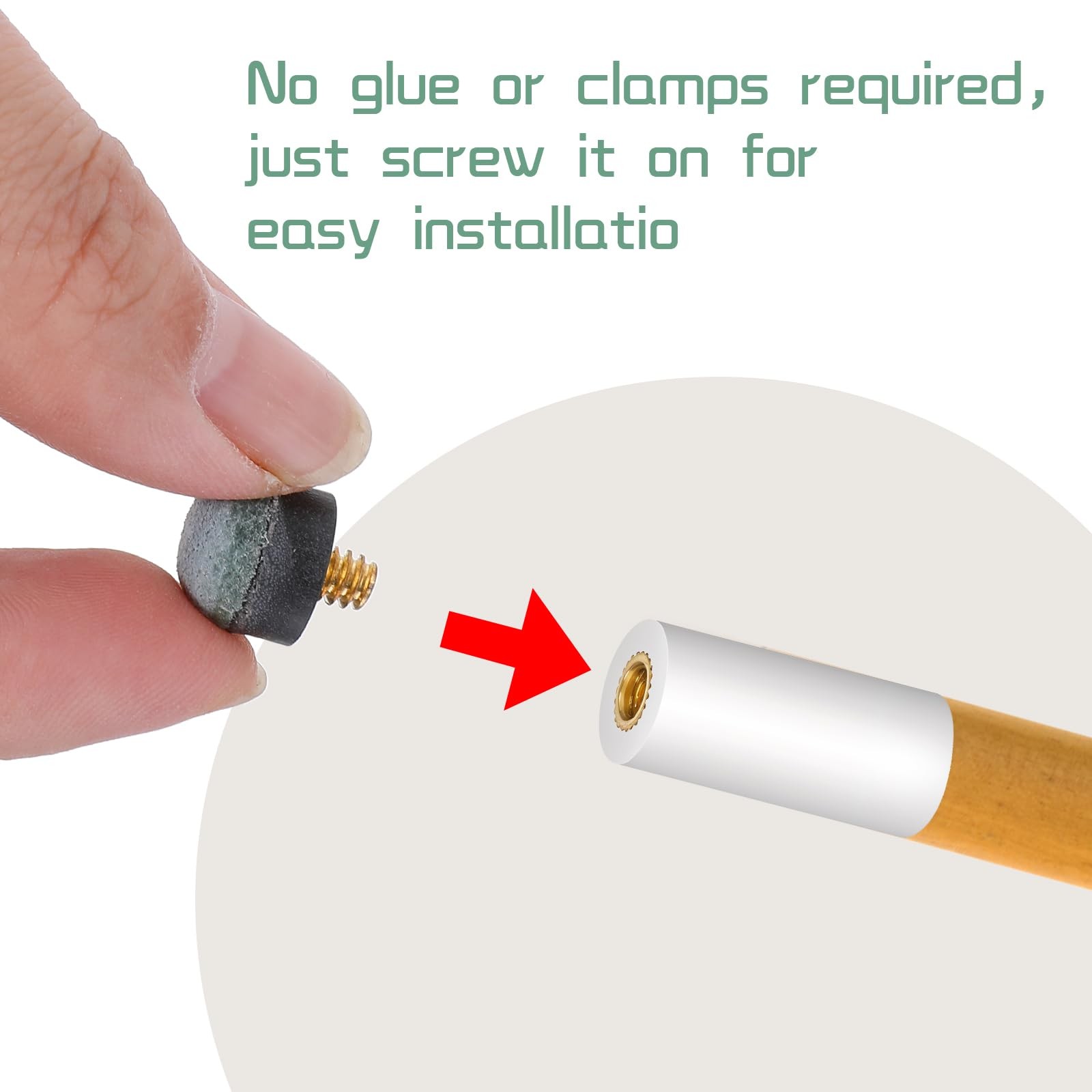 Billiard Cue Tips Replacement Kit with Ferrules Screw On Tips