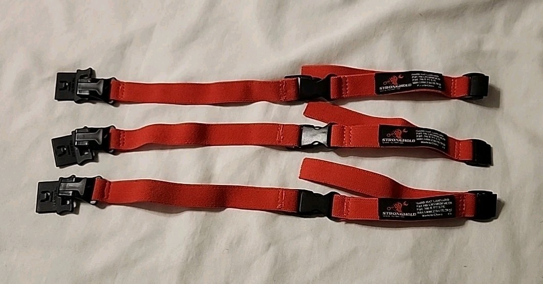 Stronghold hard hat tether/lanyard Set of 3 ORANGE up to 2 lbs.  by Ty-Flot