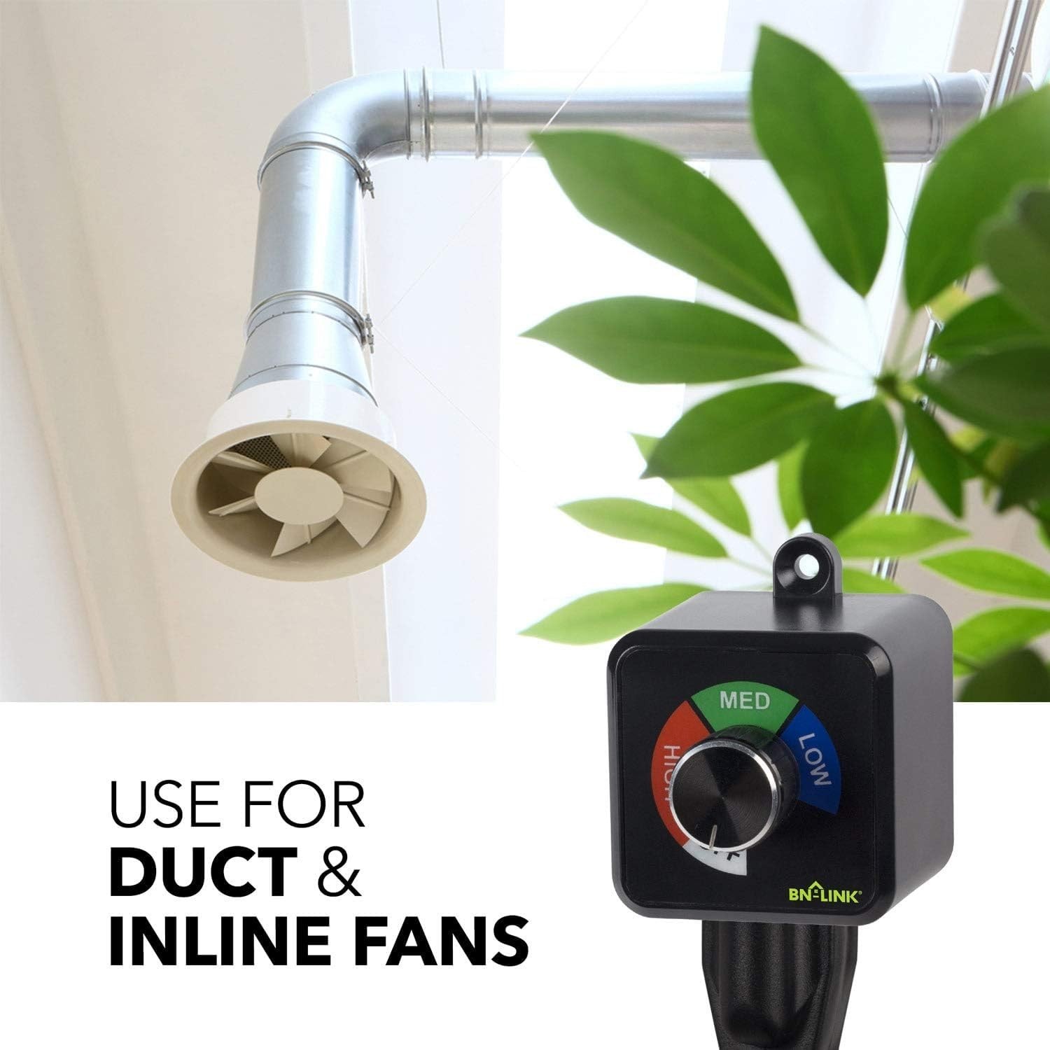 Variable Fan Speed Controller, Plug-in 3 Speed Adjuster Cordless | AC Motor S...