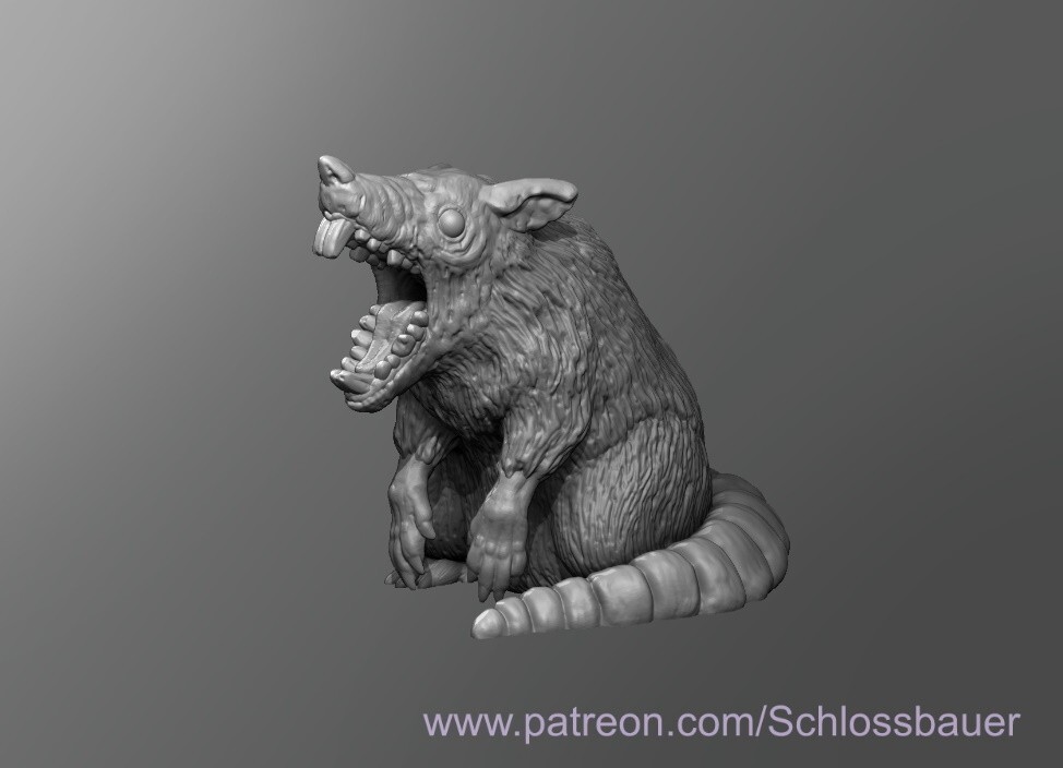 Dire Rat Monster Manual 28mm Scale DND D&D Tabletop Miniature SB