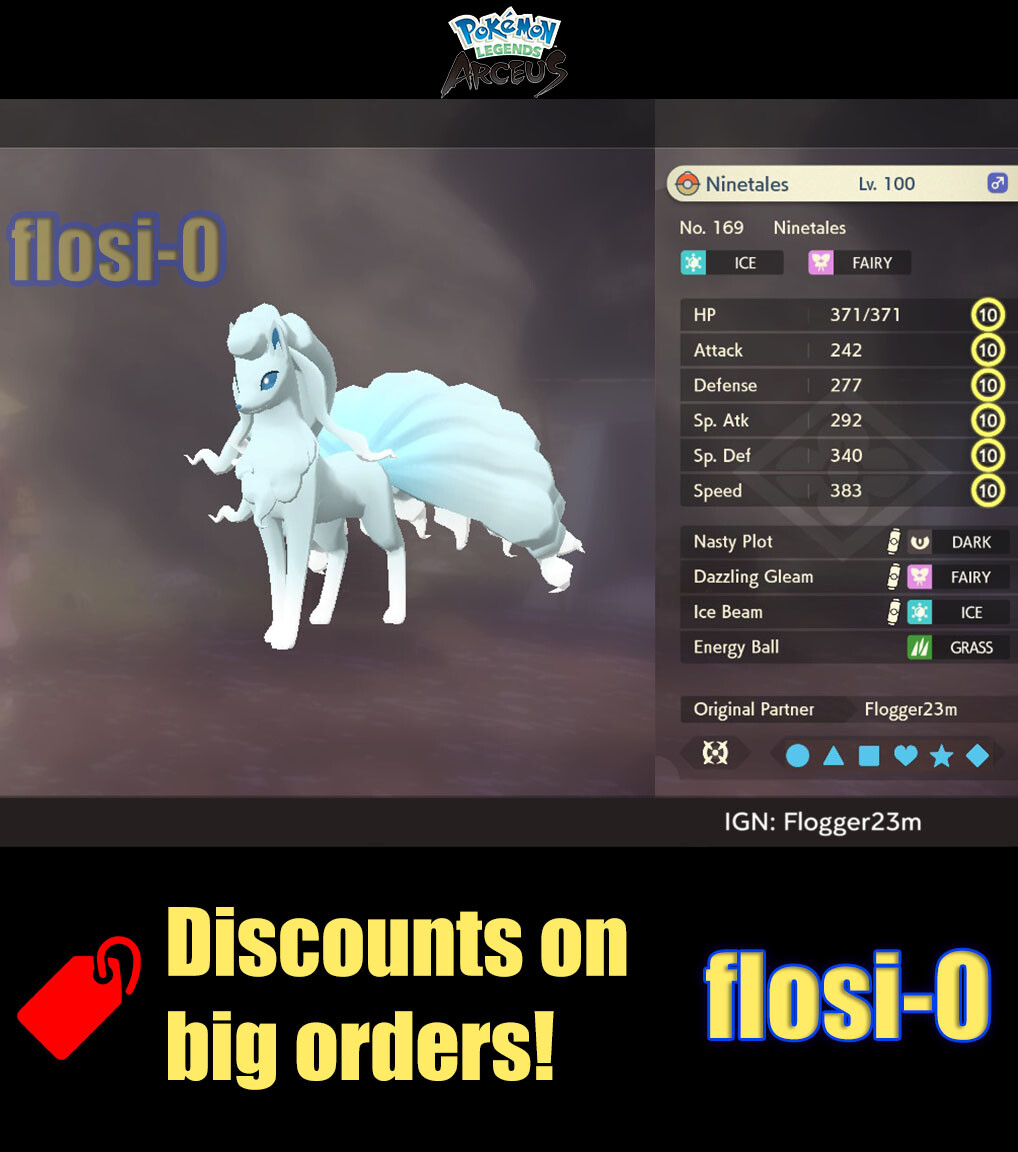 6IV Ninetales Alola Max Effort Level Pokemon Legends Arceus