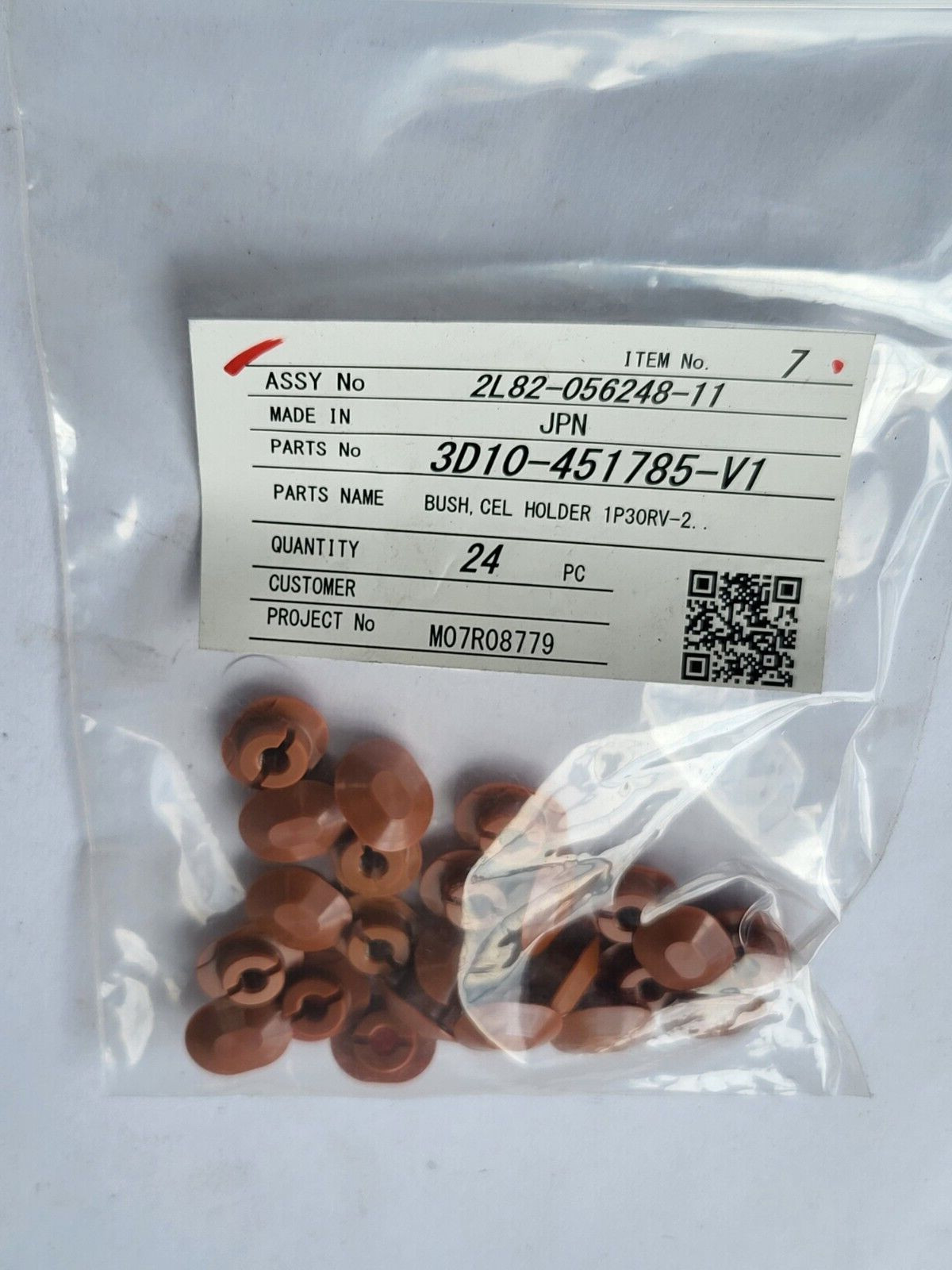 TOKYO ELECTRON 3D10-451785-V1 1P30RV-2 CEL BUSH HOLDER 24/PK (IN12S3B4)