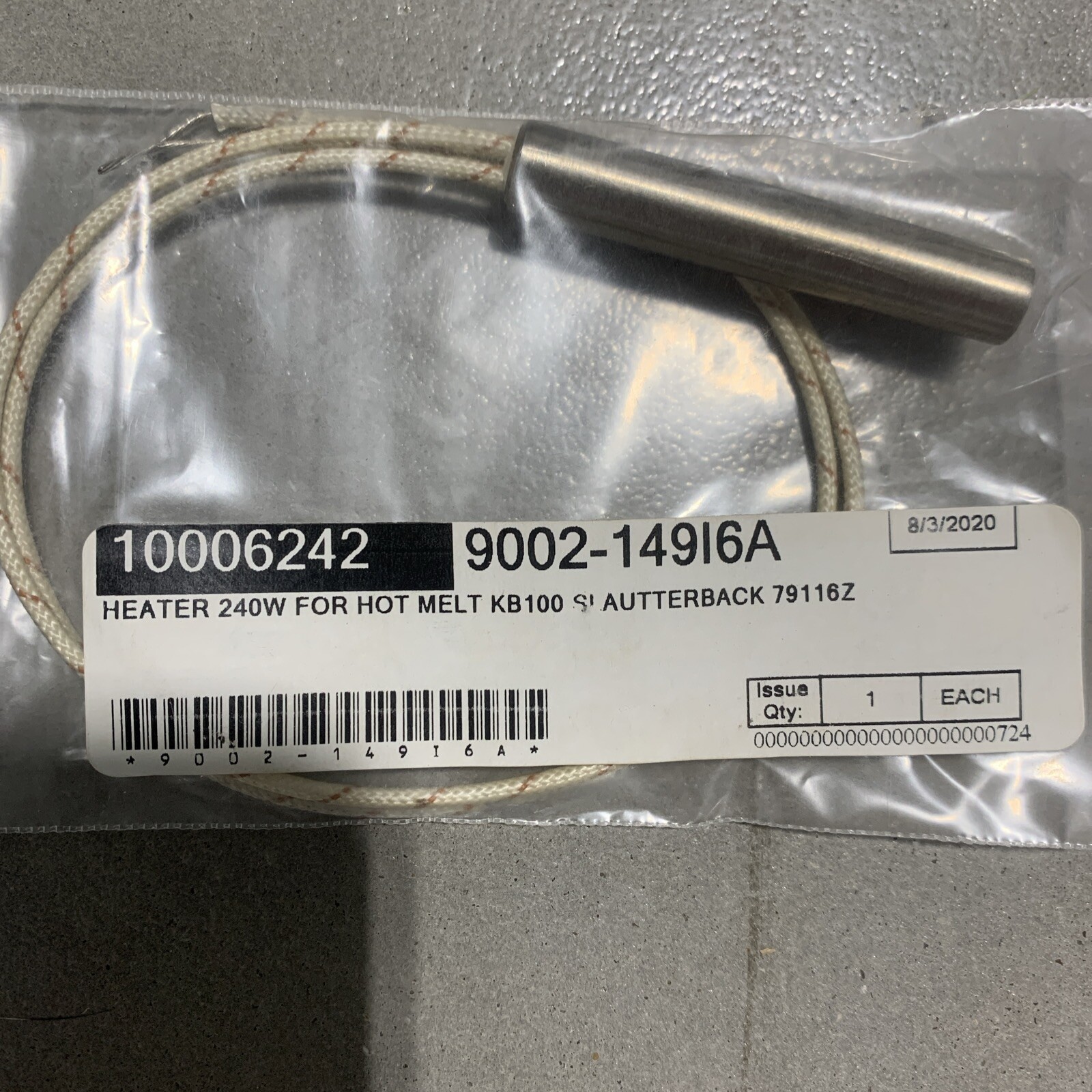 Nordson Slautterback 1018992 / 1019088A Heater Element For Hot Melt KB100 240W