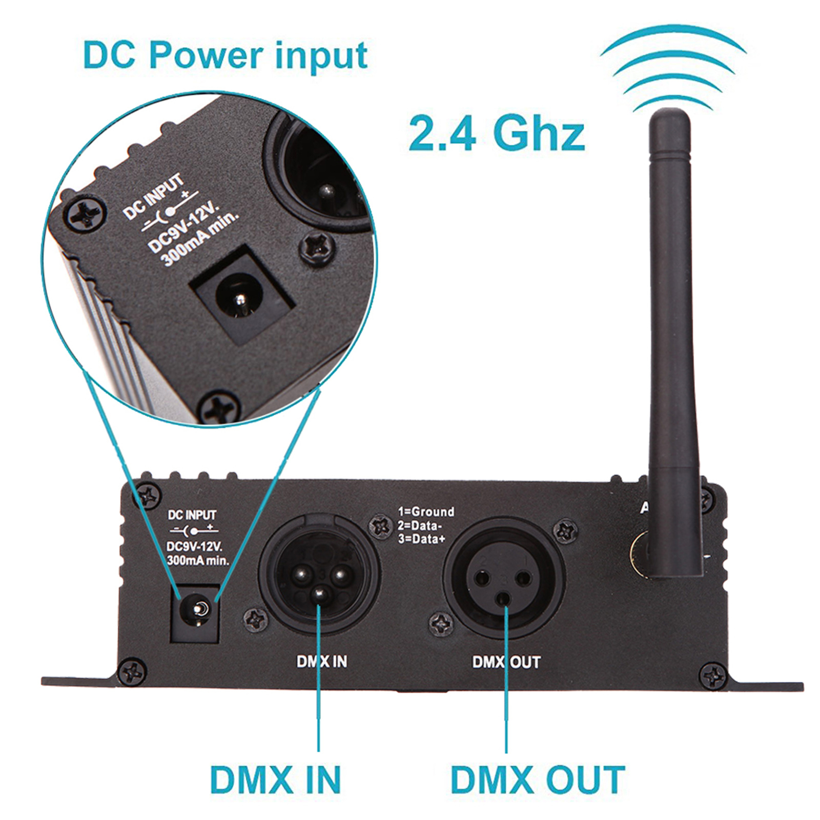Lixada DMX512 Controller 2.4G Wireless Transmitter Receiver for Stage Light E4A5