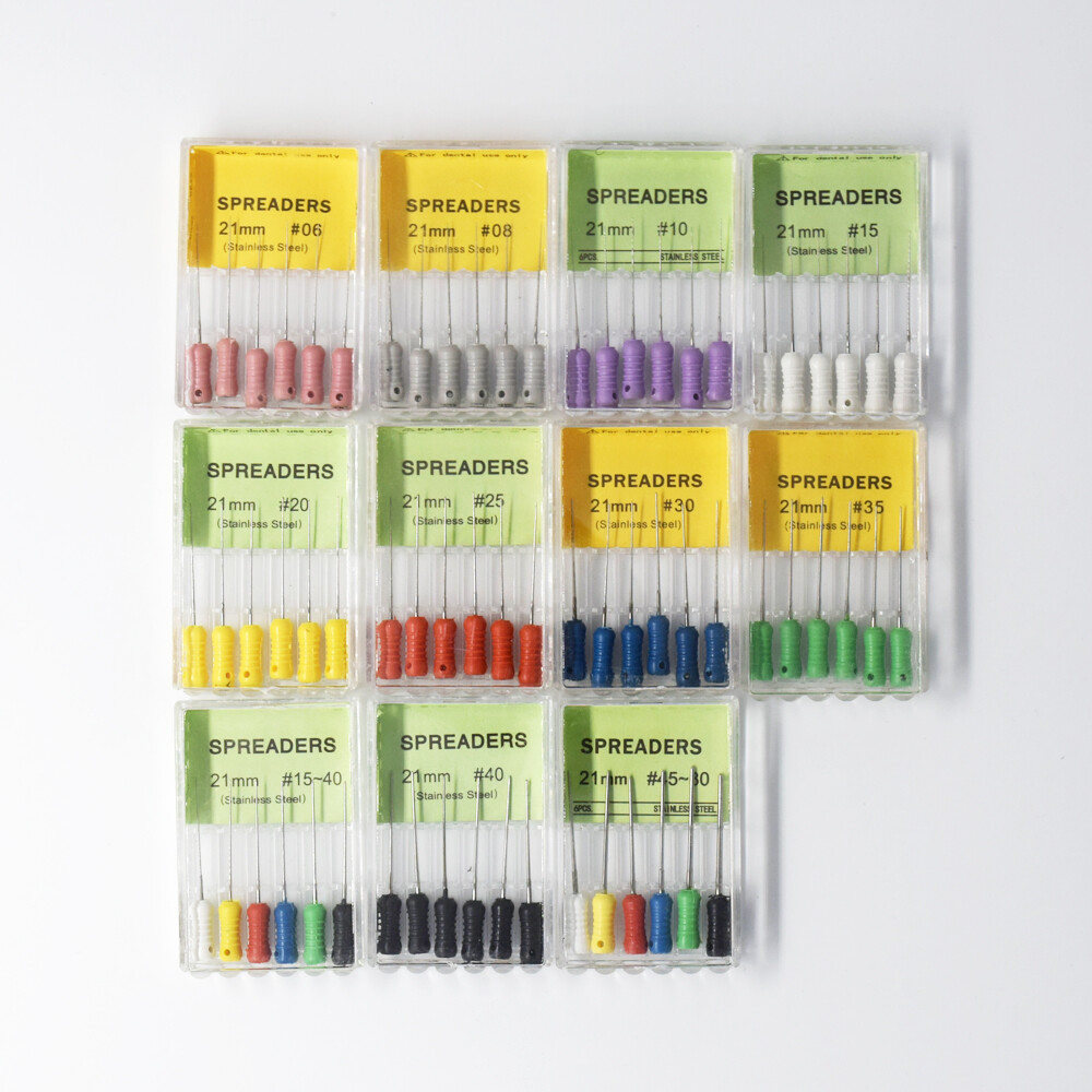 10Pack Dental Endo Root Canal Stainless Steel 02 TAPERED FINGER SPREADER 21/25mm