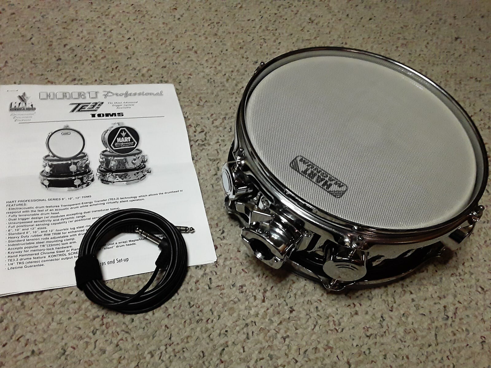 Hart Dynamics (TE 3.2) Drum Trigger Pad with Input Cable & Manual - *Never Used*