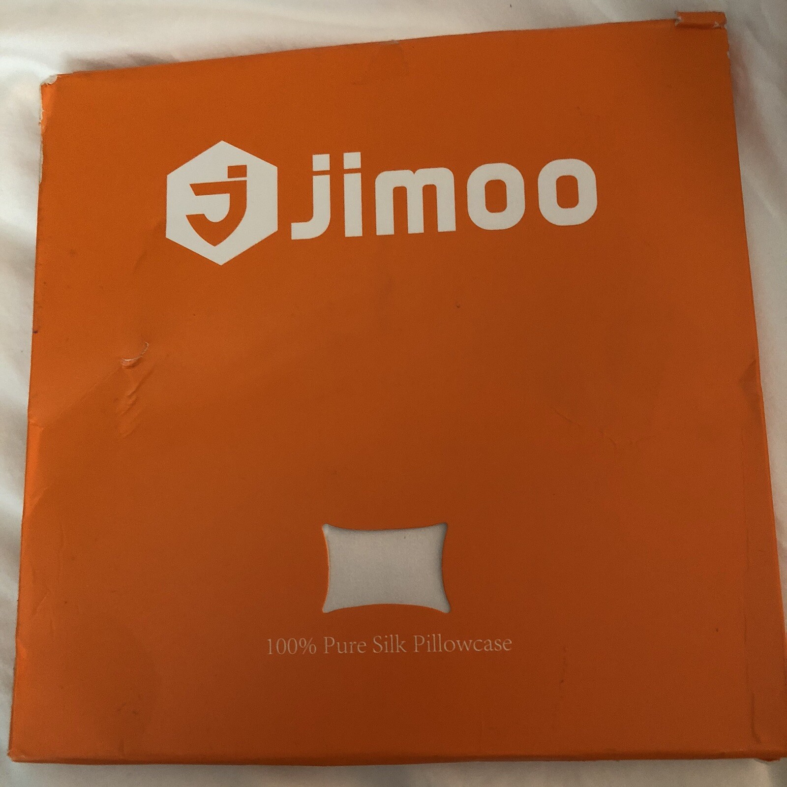 Jimoo 100 % Silk Standard 20”x26” Pillowcase Zippered White for Skin & Hair NIB