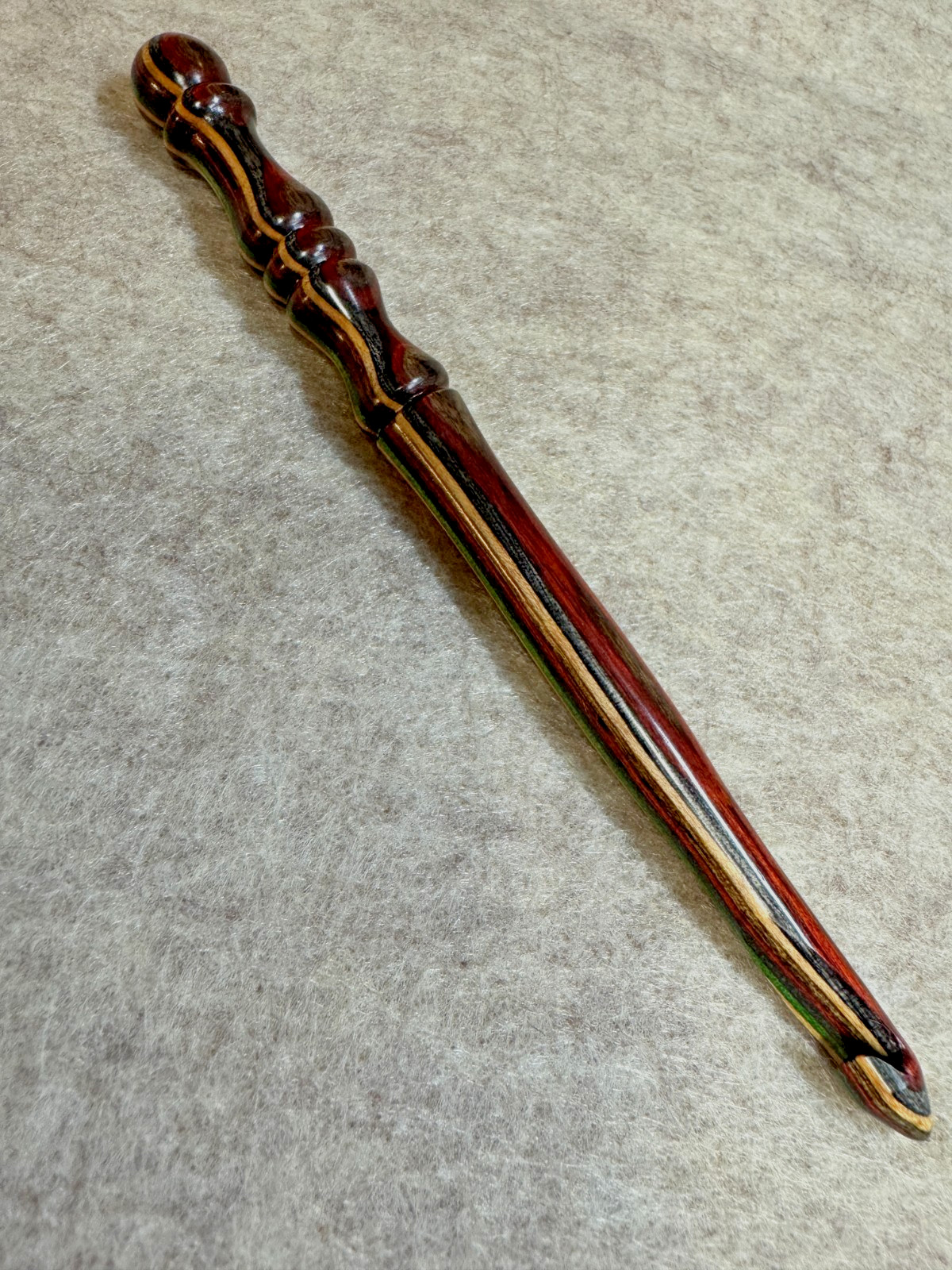 Hand carved  Forest Wonders WOOD YARN  CROCHET HOOK  size L
