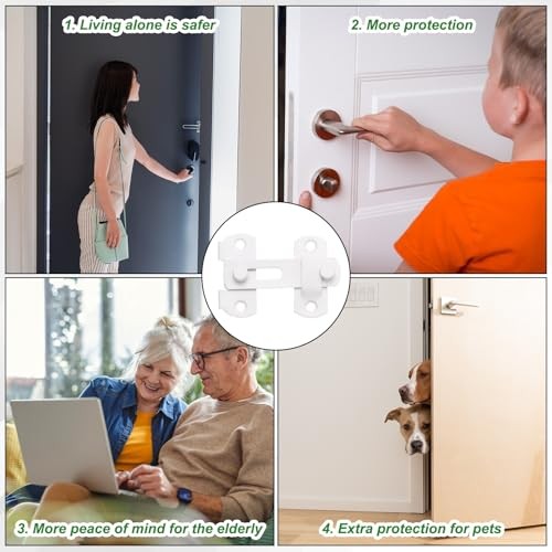 2-Pack Flip Latch Gate Latch 3in, Slide Locks | Stainless 3 Inch Matte White