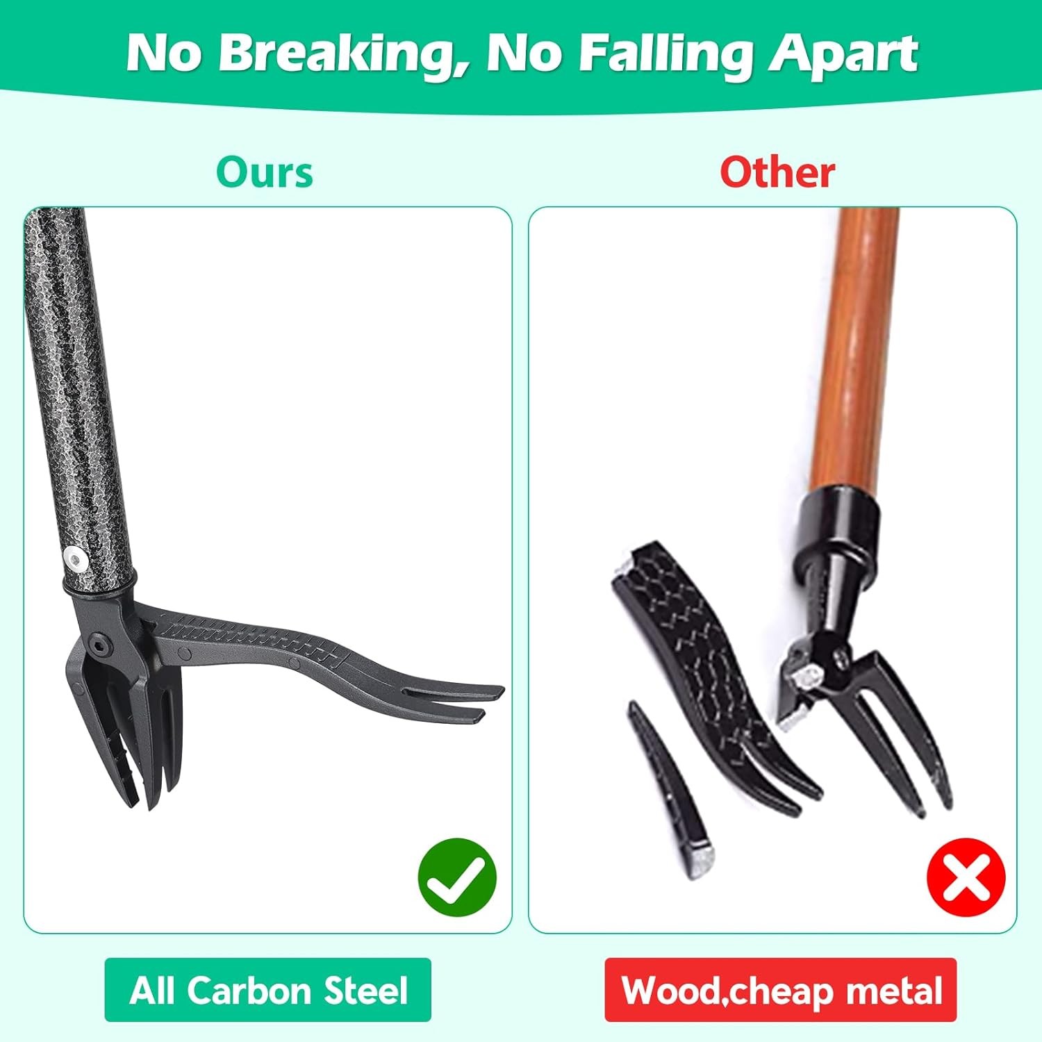 Weed Puller with Long Handle- 63inch - Adjustable Stand Up Tool,...