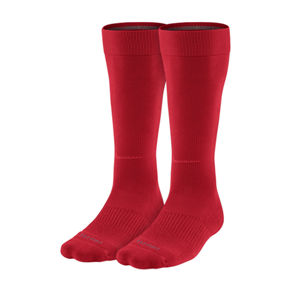 NIKE DRY CUSHIONED OTC BASEBALL SOCKS STYLE SX4810-656 RED M (6-8) 2-PAIRS