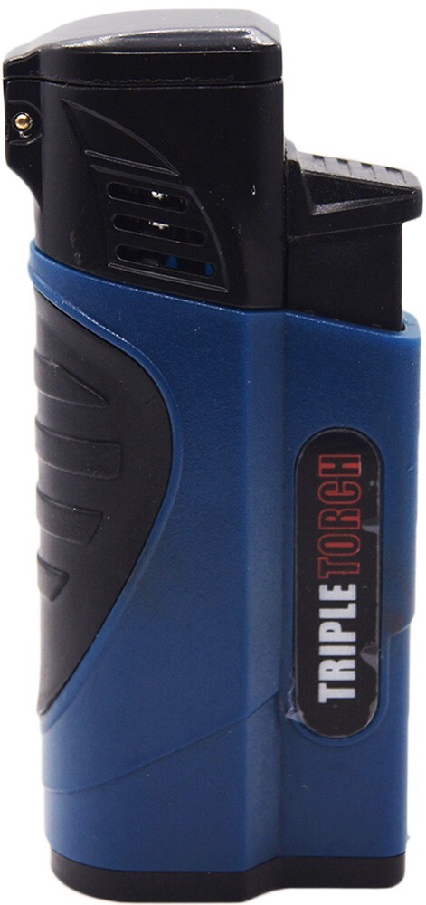 12 PACK Quad Jet Torch Lighter Adjustable Flame W/ Cigar Puncher Solid Color