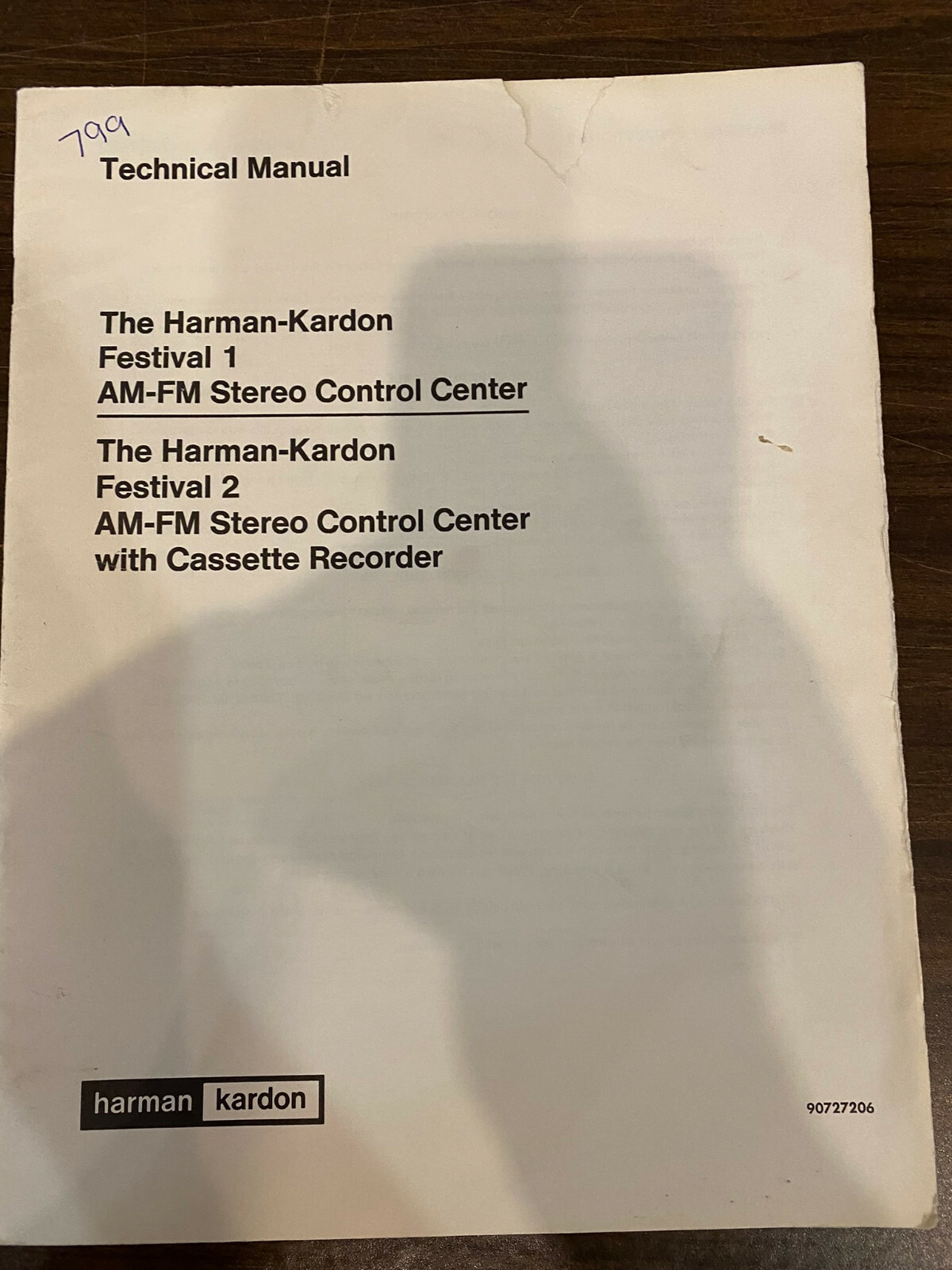 HARMAN KARDON FESTIVAL 1 & 2 Service Manual *ORIGINAL* BOOK OR PDF-FREE SHIPPING