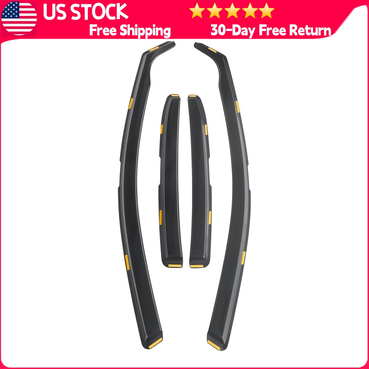 In Channel Rain Guards Vent Visors Shade Smoke for 2018-2024 Toyota Camry US*