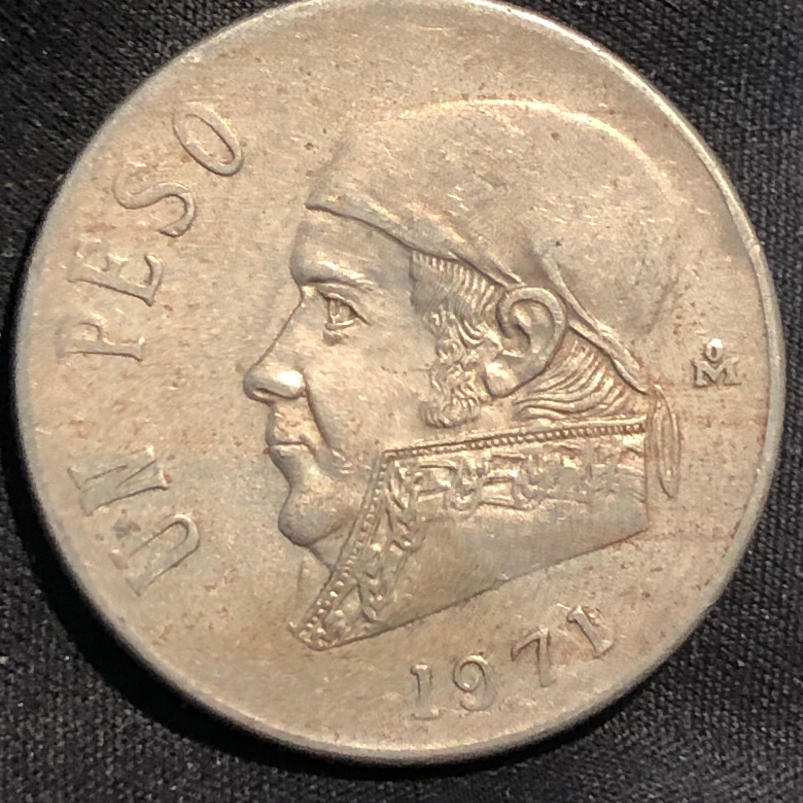 1971 Mexico 1 Peso Copper-Nickel Coin - XF (Extra Fine) condition