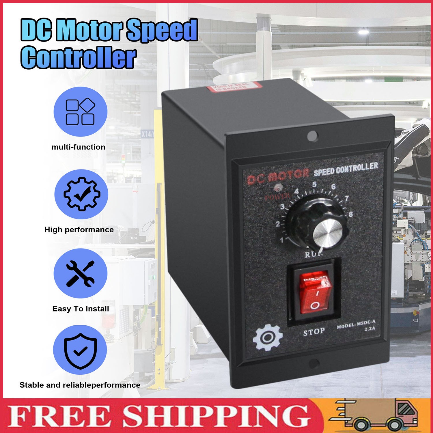 (500W)110VAC In 90V DC Output DC Motor Speed Controller Switch Forward Reverse