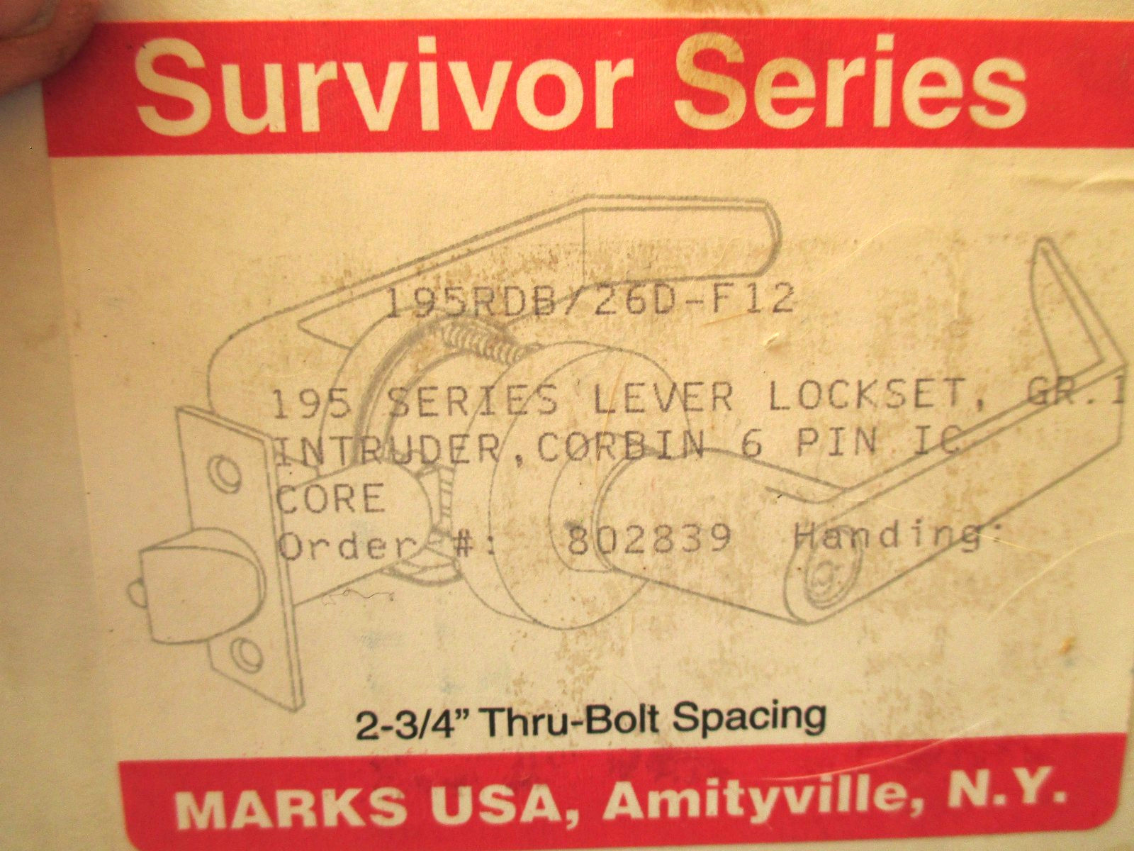 Marks 195 Commercial Lever Set / Leverset Lockset