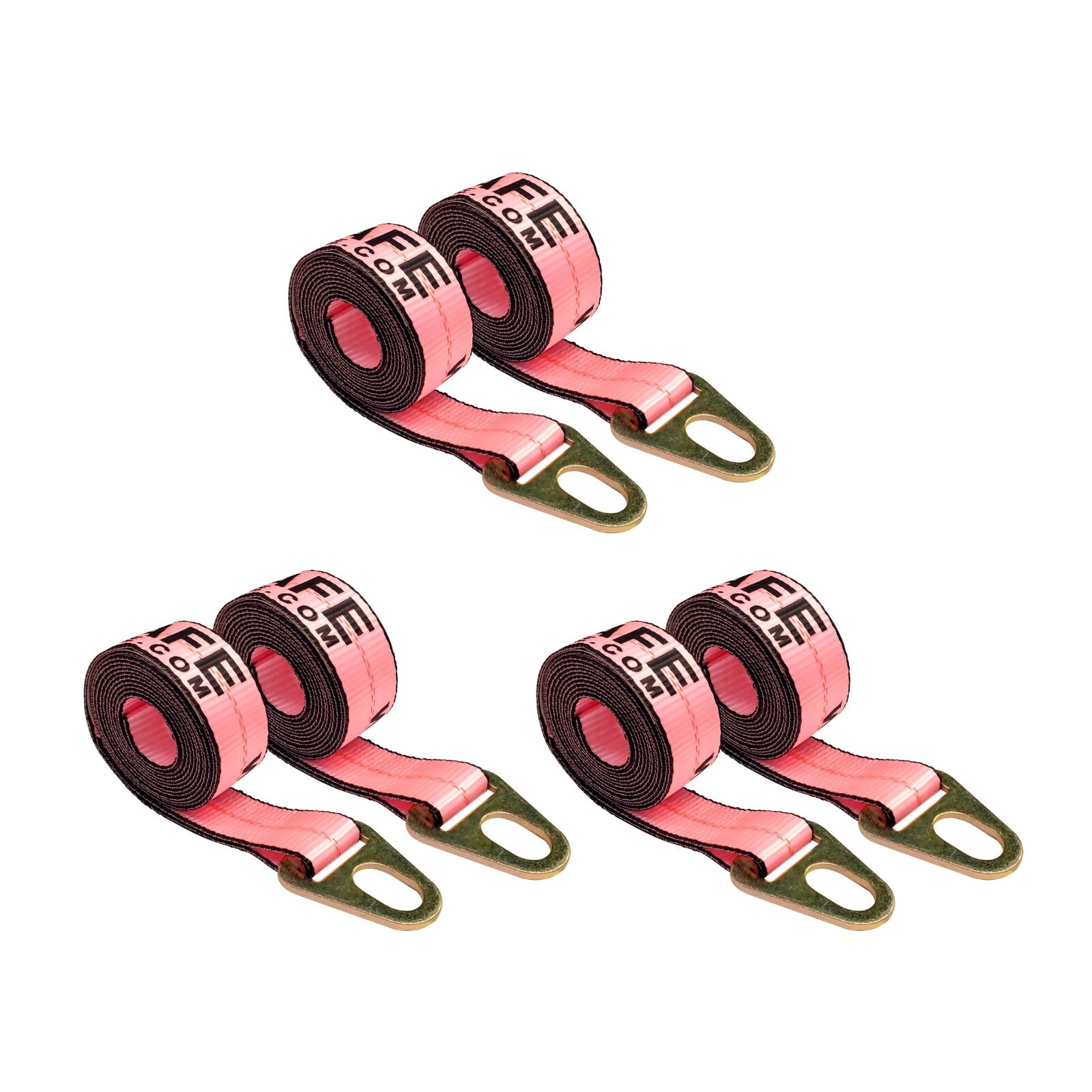 USA 6 Pack 2" x 10' Chevron Wheel Lift Lasso Strap w/ Keyhole For Auto Tie Down