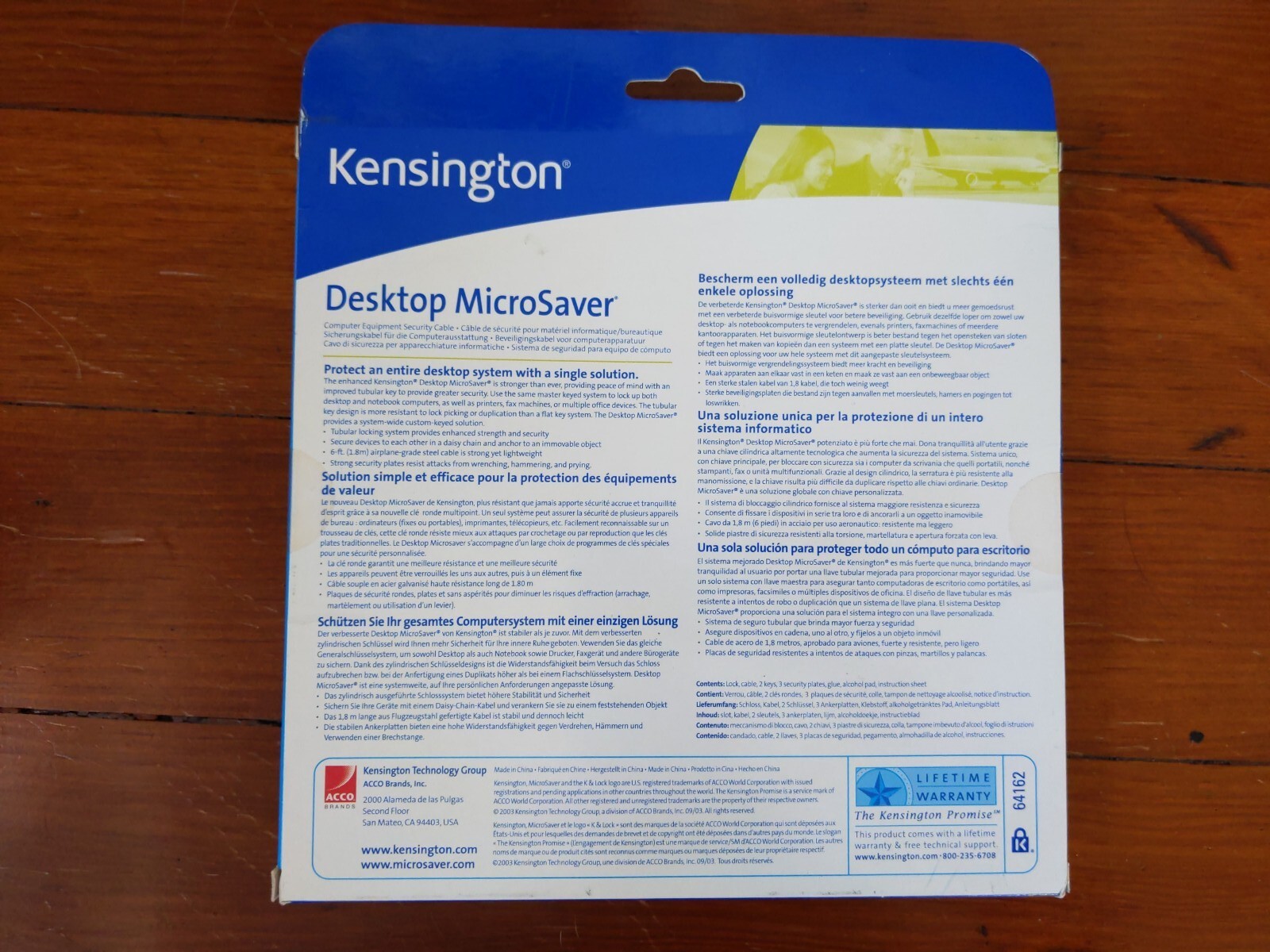 NEW KENSINGTON 64162 DESKTOP MICROSAVER COMPUTER SECURITY LOCK *SEALED*
