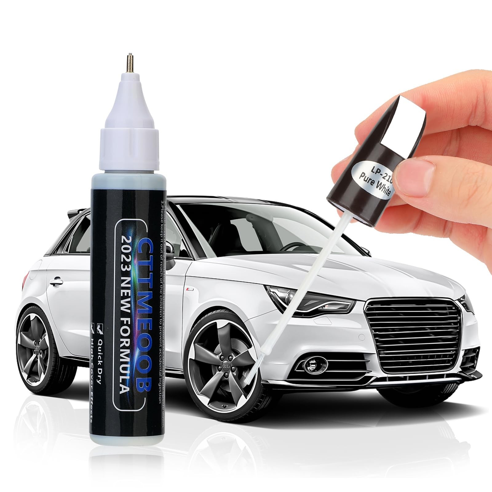 White Touch Up Paint for Cars, Two-In-One Car 0.4 Fl Oz (Pack of 1),