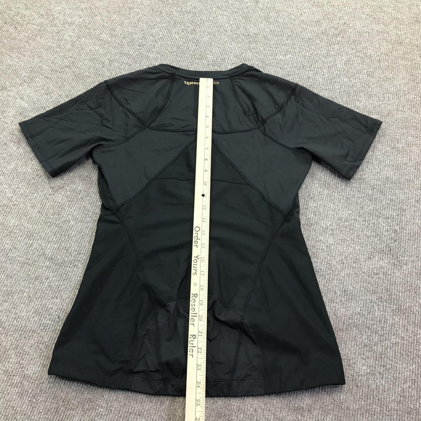 Tommie Copper Womens XL Back Support Compression Short Sleeve Shirt Black Zip