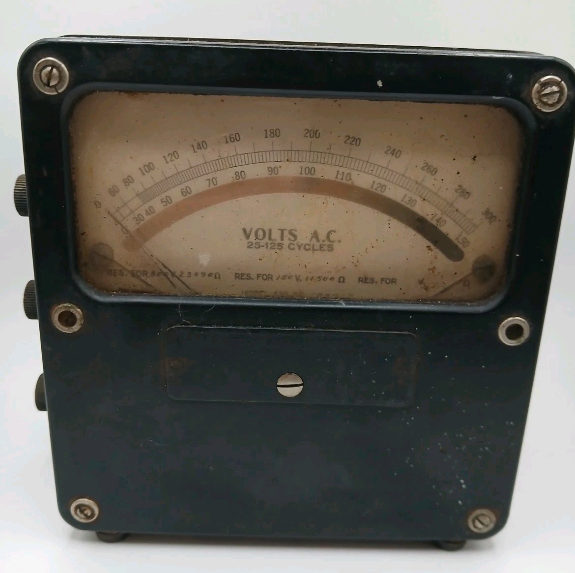 Vtg Weston Model 433 AC Voltmeter Volt Meter 150V 300V Analog Tester Newark NJ