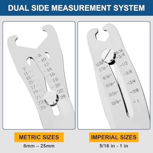 Pcs Bolt Size Finder Tool, Portable Keychain Bolt and Nut Thread Size 2