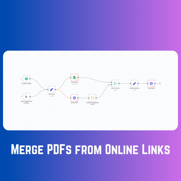 Merge PDFs from URLs  AI Automation Workflows for n8n | JSON Templates