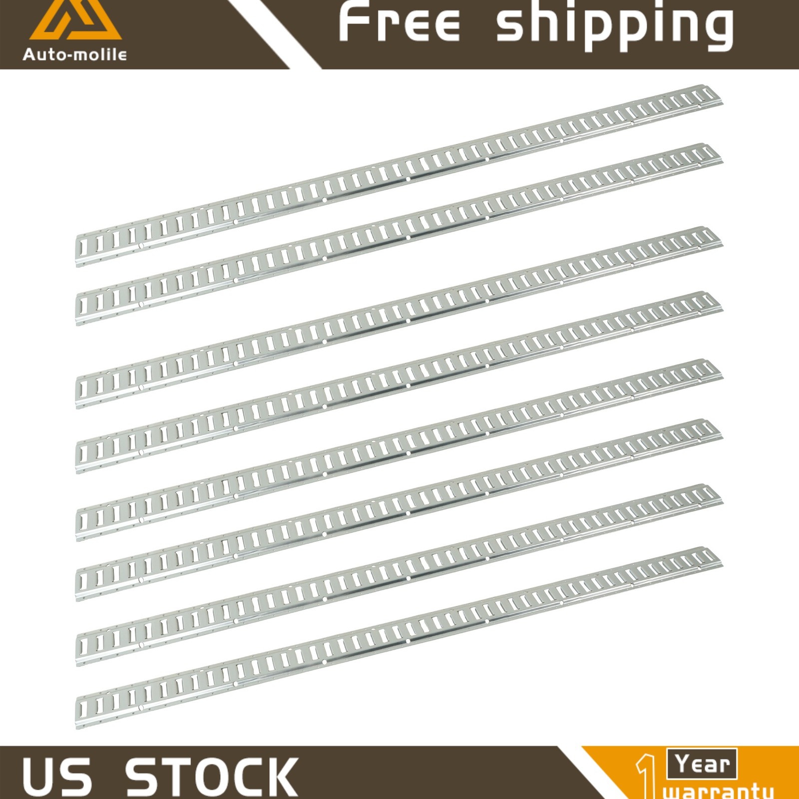 8 Pack Heavy Load E Track Tie Down Rail System 8' High Quality Horizontal Steel