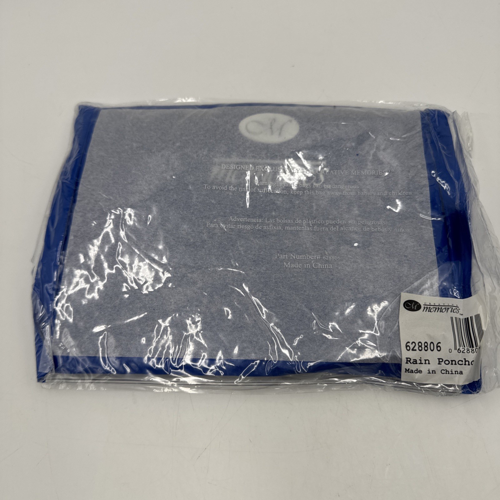 Creative Memories Rain Poncho Blue New