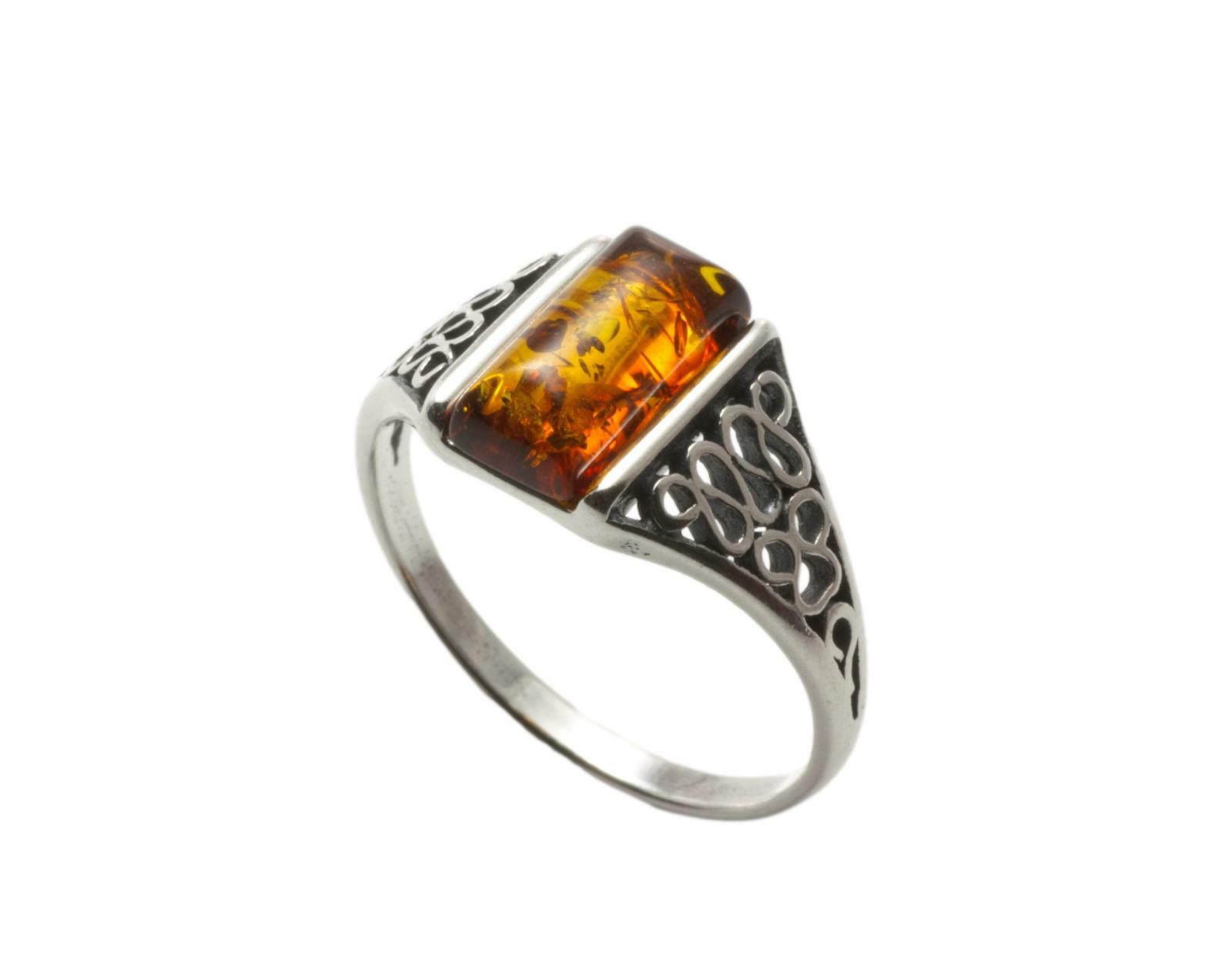 Natural Baltic Amber Sterling Silver 925 Ring Gift Jewellery