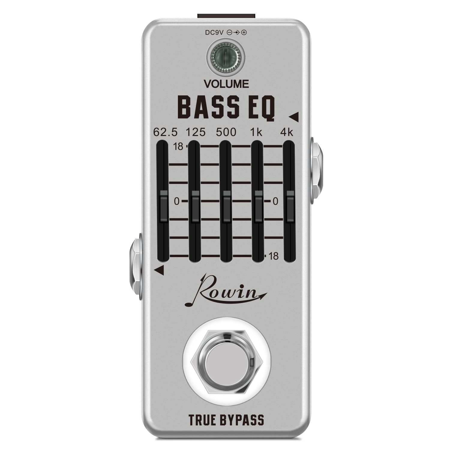 Rowin Bass Equalize Pedal 5 Band for with True Bypass Eq