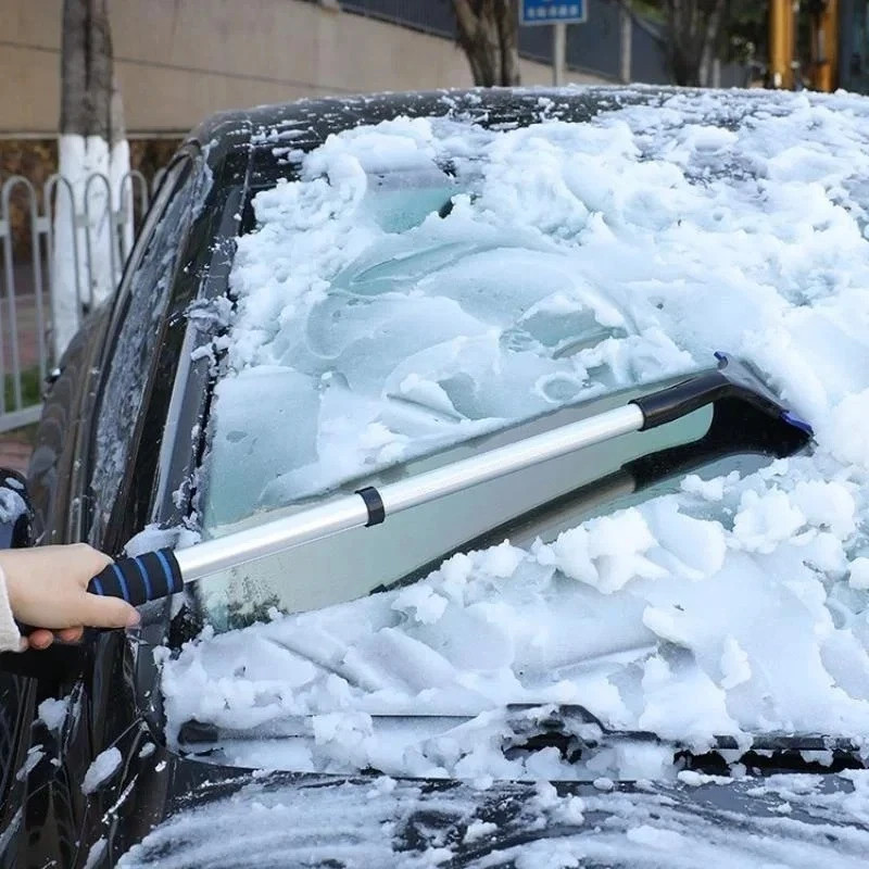 Extendable Aluminum Snow Brush & Ice Scraper for Car Windshield Telescopic -BLUE