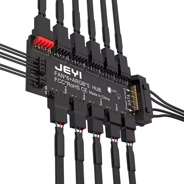 🔥JEYI ARGB PWM 5-Way Fan Hub 12V 4Pin & 5V 3Pin RGB Splitter🆕
