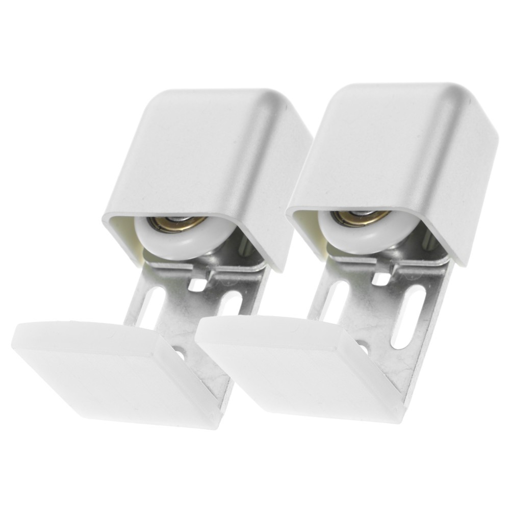 Sliding Glass Door Guide 2Pcs Automatic Door Bottom Guide Silver Iron