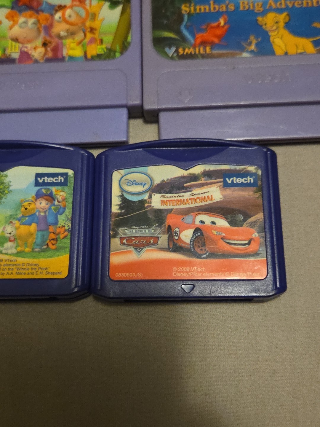 VTECH GAME LOT. 6 GAMES TOTAL. 3 BIG, 3 SMALL. ALL VTECH