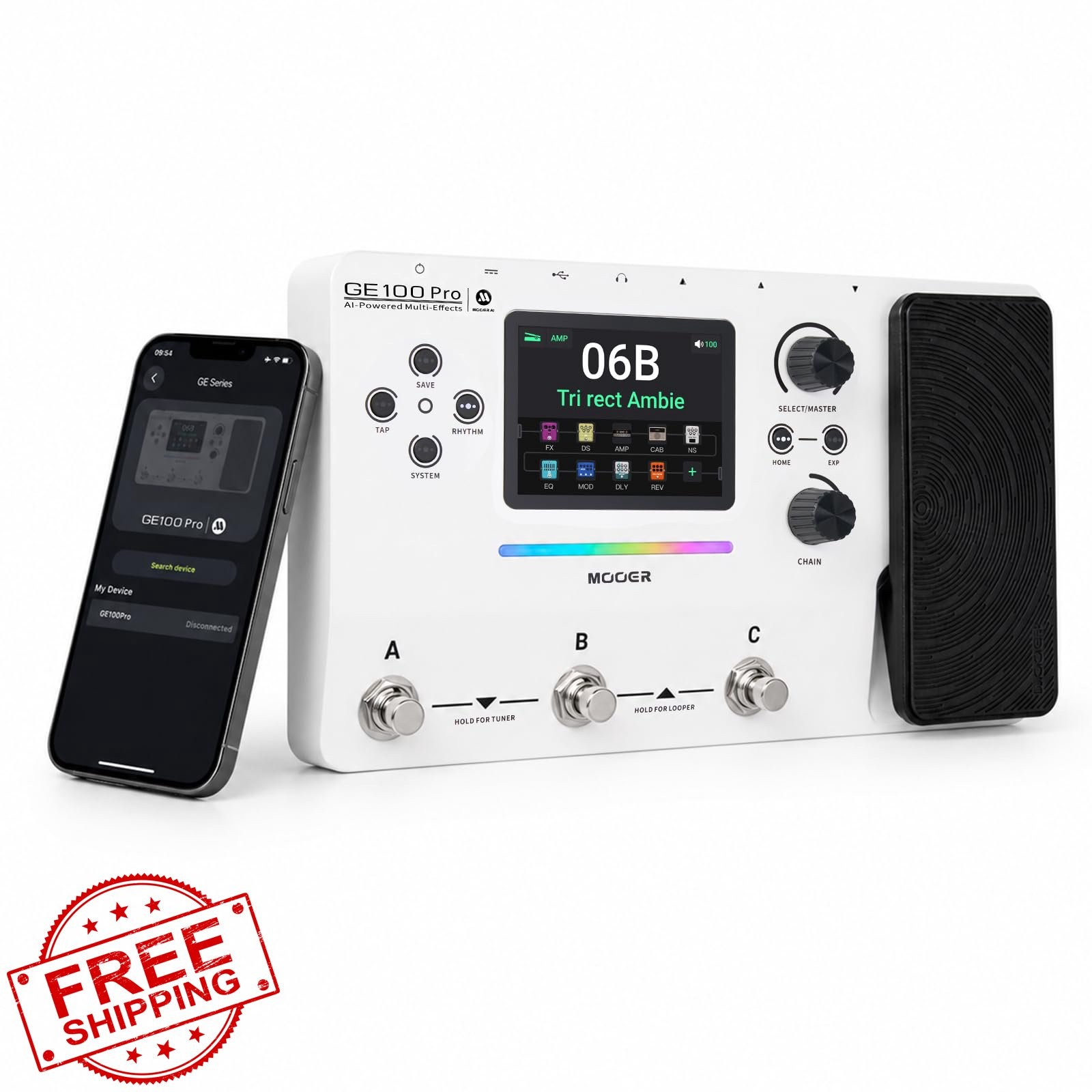 MOOER GE100Pro Guitar Multi-Effects Pedal