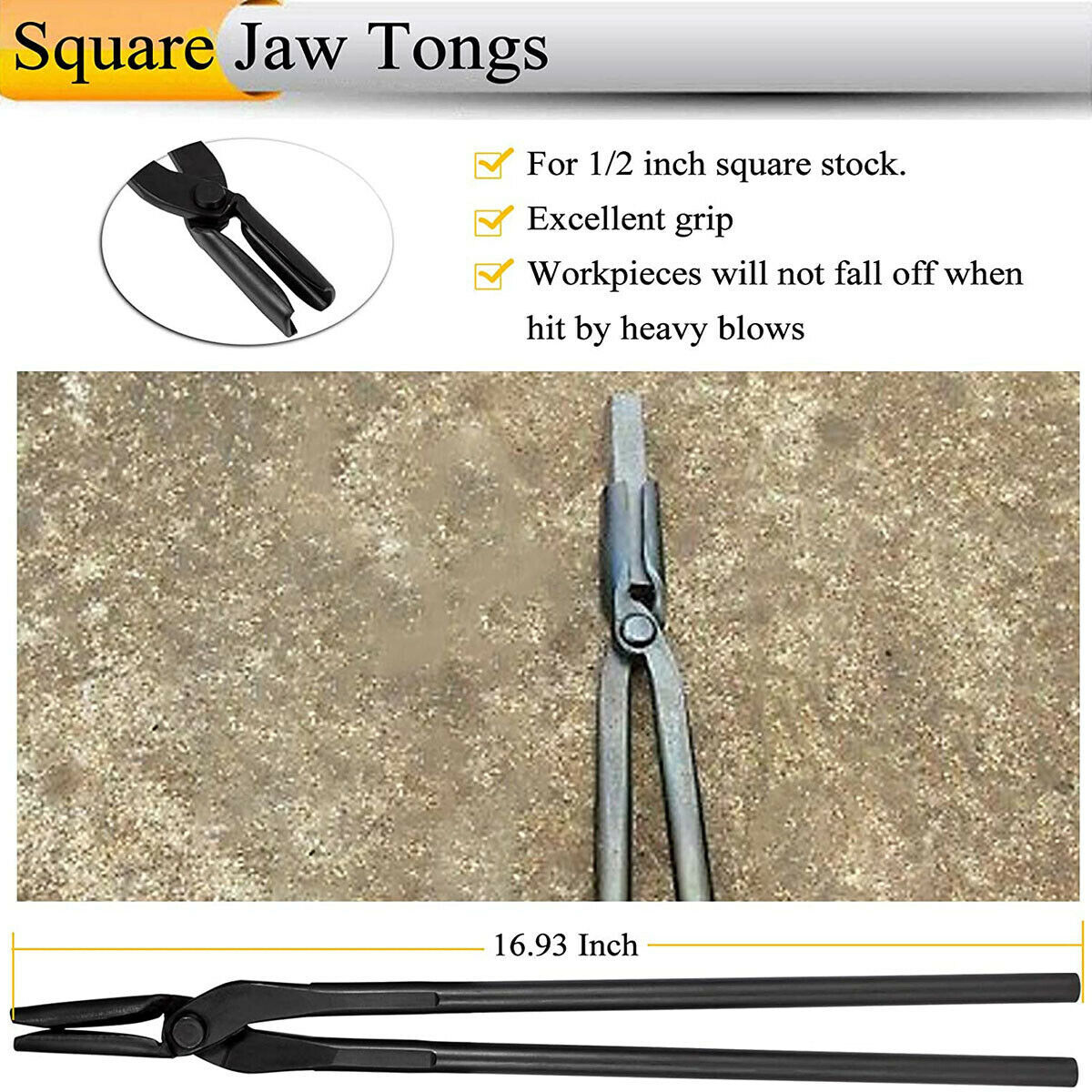 5PC Knife Making Blacksmith Tongs Bladesmith Hand Tool Set Anvil Vise Forge Flat