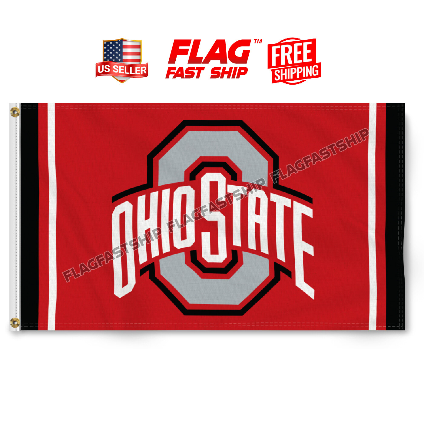 Ohio State University Buckeyes Flag 3x5 Banner Football Fast Free USA Shipping