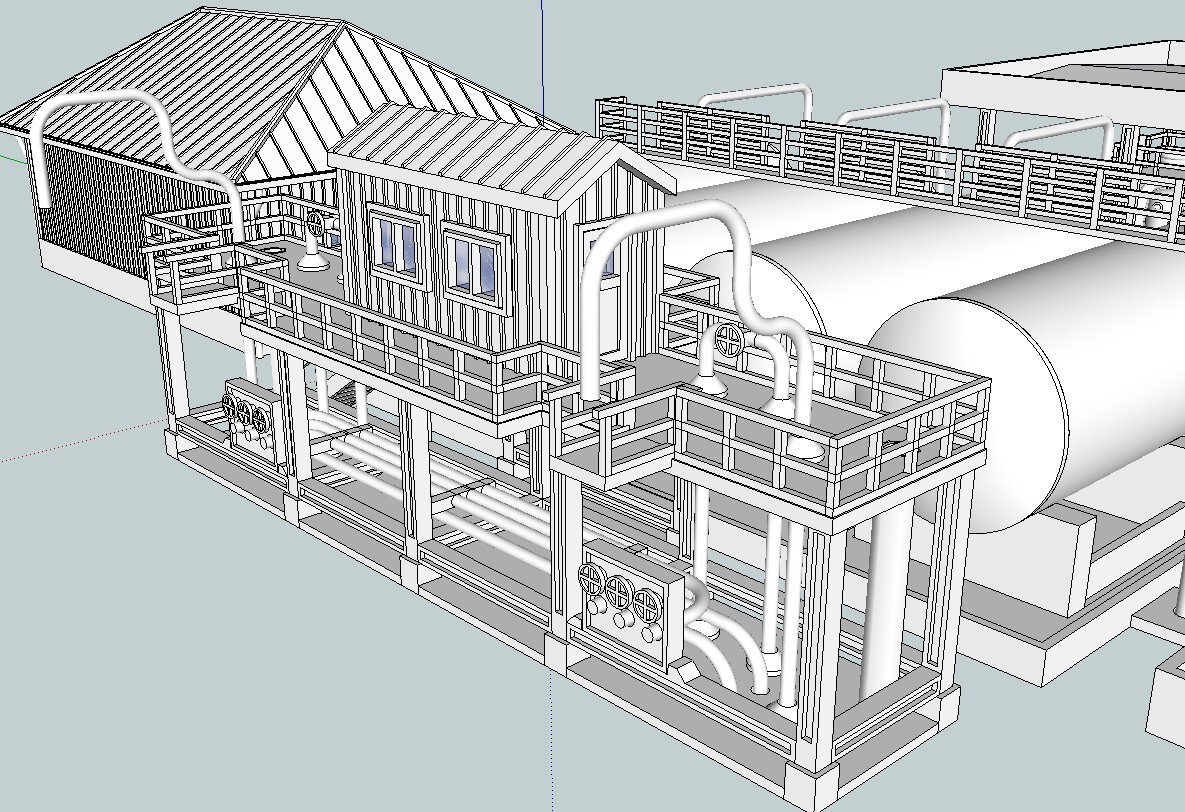 3D Printed Model Railroad Fuel Distribution Facility. O Scale