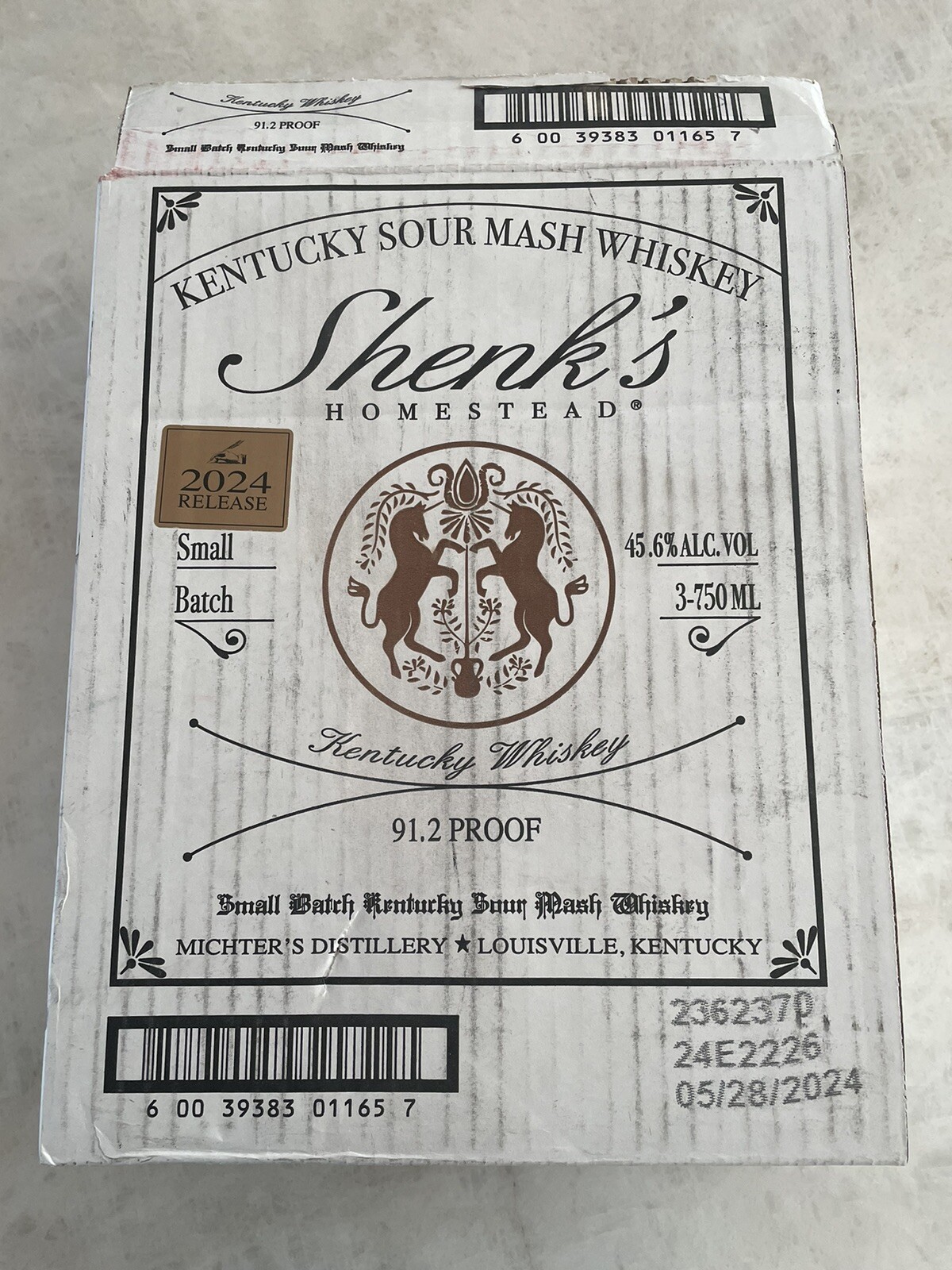 Shenk’s Kentucky Sour Mash Whiskey 2024 Release Empty Box 3 Pack