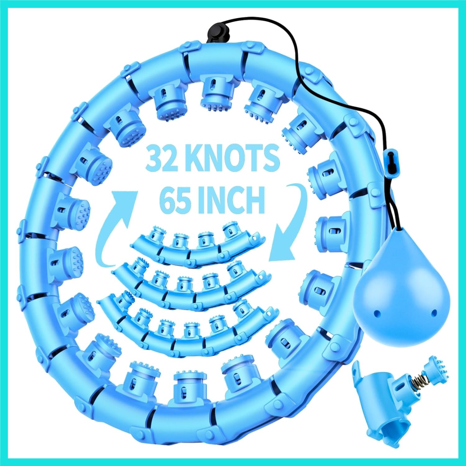 Infinity Weighted Hoop with 32 Links62 Inch,Weighted Hoop for Adults Weight L...