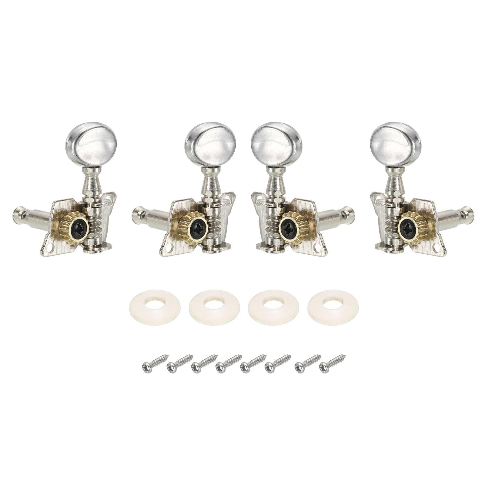 4pcs Classical Guitar String Tuning Pegs Tuning Keys 2L 2R, Silver Tone,