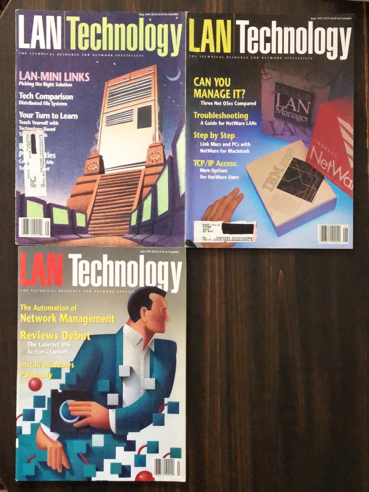 1991 LAN Technology Magazine - Lot 0f 3