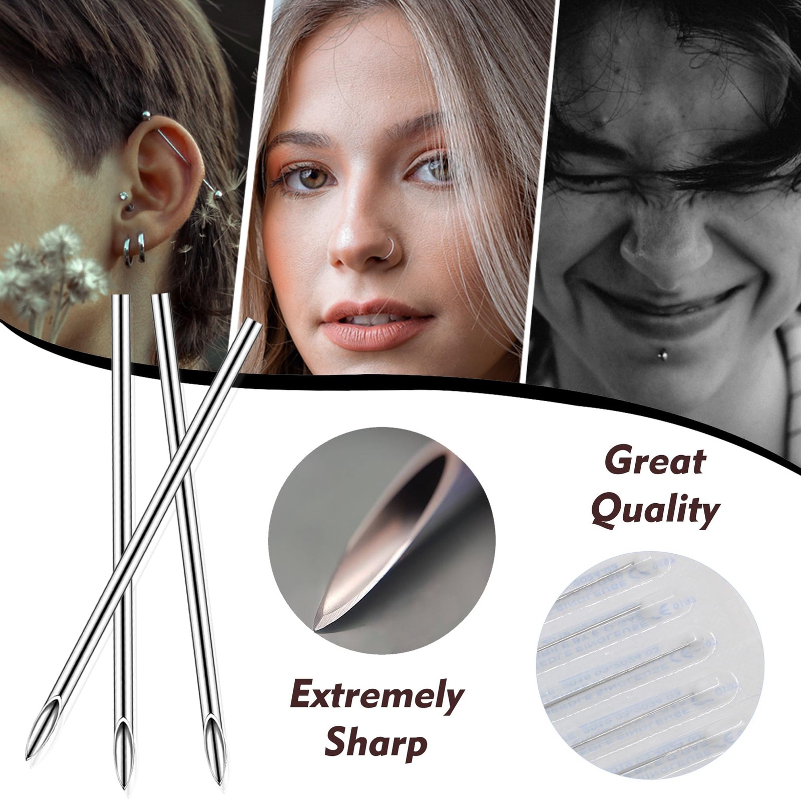 Rayyl Body Piercing Kit - 43Pcs Professional Tool 42pcs, clear