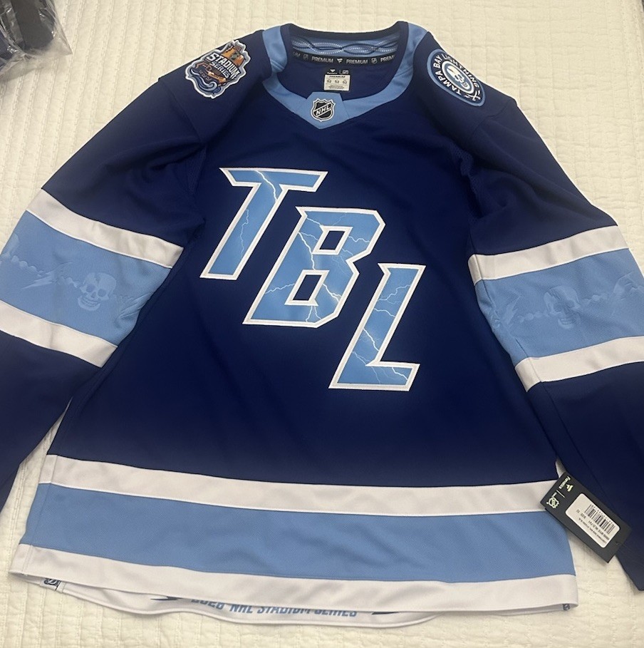 Official Tampa Bay Lightning Stadium Series Fanatics Premium Jersey 44 46 50 52