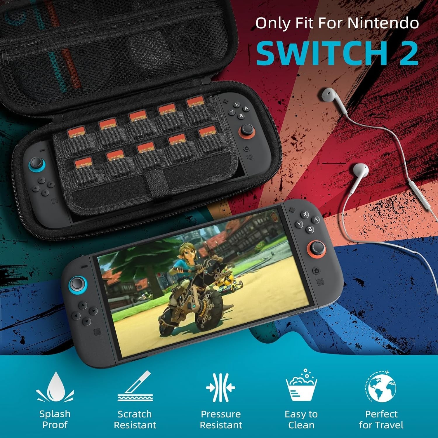 For Nintendo Switch 2 Carrying Case Bag Large Capacity Protective Hard Shell