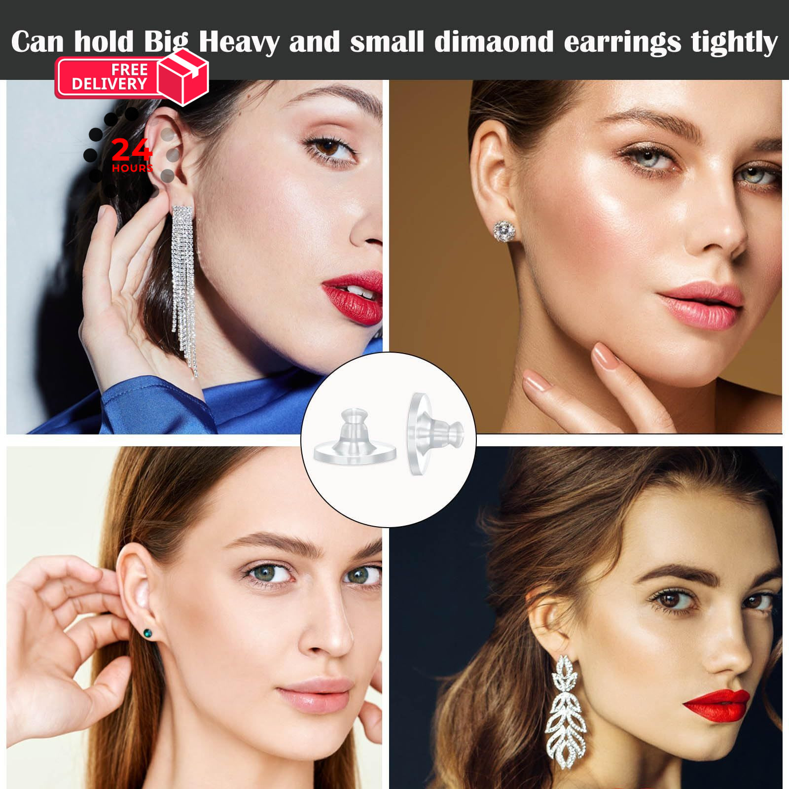 Earring Backs Rubber,100 PCS Soft Clear for 100pcs