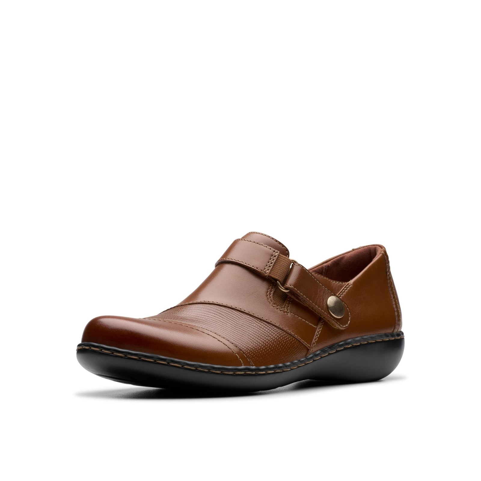 Clarks Collection Women's Ashland Gem Loafer, Tan Leather, 8 Medium US