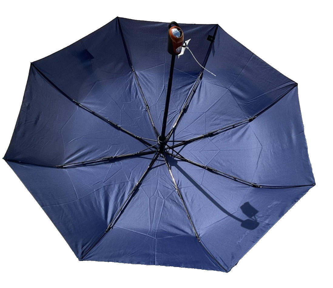 BEN SHERMAN UMBRELLA AUTO OPEN CLOSE NAVY BLUE NWT